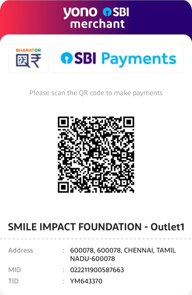 Payment QR code for Smile Impact Foundation — scan with any UPI app to donate
